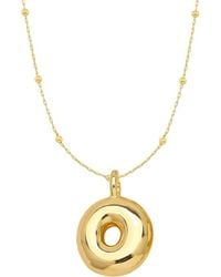 Emma Rae - 14K Plated Bubble Initial Pendant Necklace - Lyst
