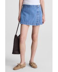 Madewell - Denim Wrap Mini Skort - Lyst