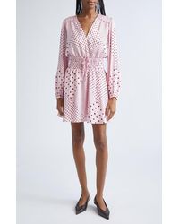10 Crosby Derek Lam - Calanthe Print Long Sleeve Satin Dress - Lyst