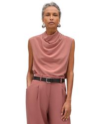 Another Tomorrow - Silk Draped Top - Lyst