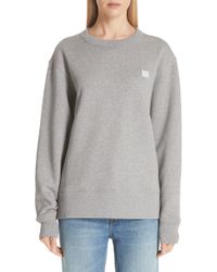 Acne Studios Fairview Face Appliquéd Cotton-jersey Sweatshirt - Gray
