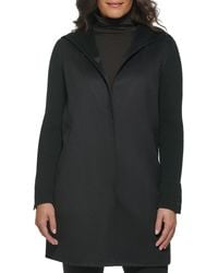 Kenneth Cole - Double Face Wool Blend Hooded Coat - Lyst