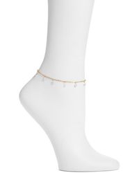 VIDAKUSH - Dainty Crystal Charm Anklet - Lyst