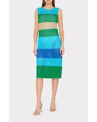 MILLY - Metallic Semisheer Open Stitch Cover-Up Dress - Lyst