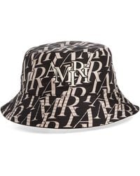 Amiri - Repeat Logo Reversible Silk Twill Bucket Hat - Lyst