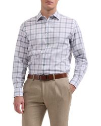 Bugatchi - Julian Shaped Fit Check Stretch Cotton Button-Up Shirt - Lyst