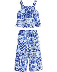 Next - Kids' Tile Print Cotton Tank & Wide Leg Pants Set - Lyst