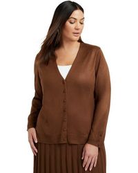 June + Vie - Button-Sleeve Cardigan - Lyst