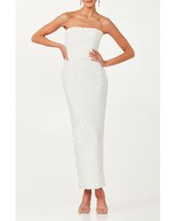 HELSI - Leslie Sequin Strapless Gown - Lyst