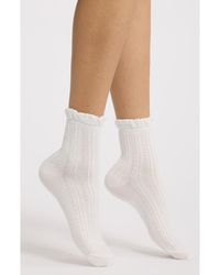 Stems - Pointelle Crew Socks - Lyst