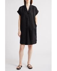 Eileen Fisher - Cuff Sleeve Organic Linen Shift Dress - Lyst