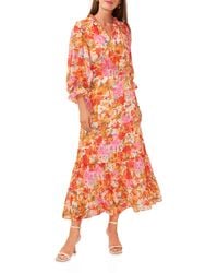 Vince Camuto - Floral Smocked Waist Maxi Dress - Lyst