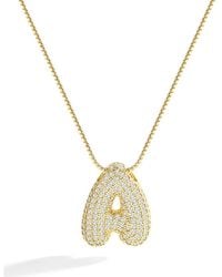 Mint & Lily - Pave Bubble Initial Necklace - Lyst