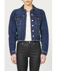 DEAR JOHN - Roselyn Crop Raw Hem Trucker Jacket - Lyst