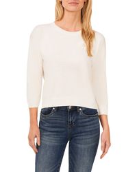 Cece - Imitation Pearl Floral Embroidered Sweater - Lyst