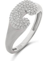SHYMI - Pavé Bubble Initial Ring - Lyst