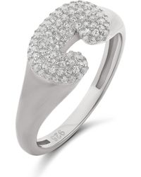 SHYMI - Pavé Bubble Initial Ring - Lyst