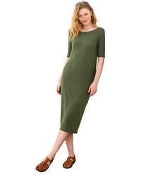 Celtic & Co. - Linen Blend Button Back Midi Dress - Lyst