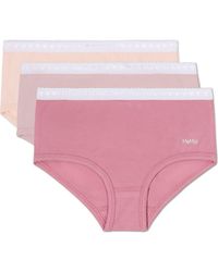 Memoi - Girls' 3 Pair Pack Solid Chromatic Rose Briefs - Lyst