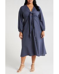 Harshman - Novella Long Sleeve Cotton & Linen Maxi Dress - Lyst