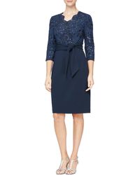 Alex Evenings - Sequin Embroidery Cocktail Sheath Dress - Lyst