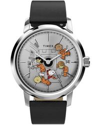 Timex - X Peanuts Marlin Space Automatic Leather Strap Watch, 40Mm - Lyst