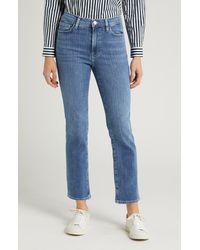 FRAME - Le High Ripped Straight Leg Jeans - Lyst