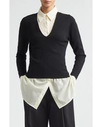 TOTEME - Compact Knit V-Neck Sweater - Lyst