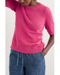 Seasalt Cornwall - Studio Short Sleeve Organic Cotton Crewneck Sweater - Lyst