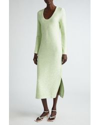 St. John - Sequin Long Sleeve Knit Dress - Lyst