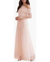 Needle & Thread - Gigi Dot One-Shoulder Ruched Gown - Lyst