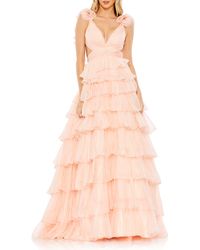 Mac Duggal - Tiered Ruffle Tulle Gown - Lyst