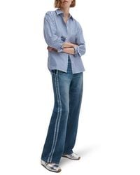 Rag & Bone - Miramar Side Stripe High Waist Wide Leg Cotton Terry Sweatpant Track Pants - Lyst