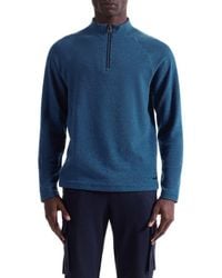 Bugatchi - Brushed Cotton Blend Quarter Zip Pullover - Lyst