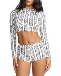 Billabong - Wave Watcher Long Sleeve Crop Upf 50+ Rashguard - Lyst