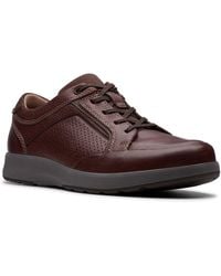 clarks men's leather sneakers