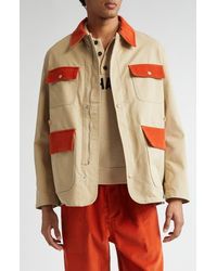 Bode - Corduroy Trim Cotton Twill Hunting Jacket - Lyst