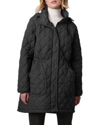 Bernardo - Diamond Quilted Hooded Puffer Coat - Lyst