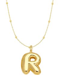 Emma Rae - 14K Plated Bubble Initial Pendant Necklace - Lyst