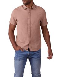 The Normal Brand - Kalo Cotton Gauze Short Sleeve Button-Up Shirt - Lyst