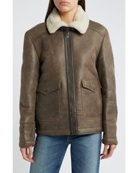 Schott Nyc - Genuine Shearling Lined Bomber Jacket - Lyst
