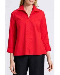 Foxcroft - Agnes Split Cuff Popover Blouse - Lyst
