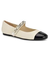 Nine West - Platy Mary Jane Cap Toe Flat - Lyst