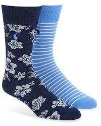 Polo Ralph Lauren - Assorted 2-Pack Floral & Stripe Cotton Blend Dress Socks - Lyst
