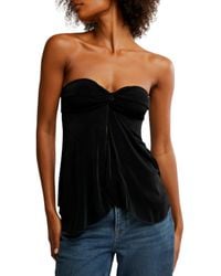 Free People - Call Me Later Split Front Strapless Top - Lyst