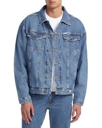 Guess - Oversize Denim Trucker Jacket - Lyst