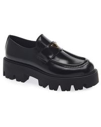 Prada - Lug Sole Platform Loafer - Lyst