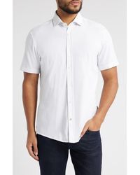 BOSS - Roan Stretch Cotton Button-Up Shirt - Lyst