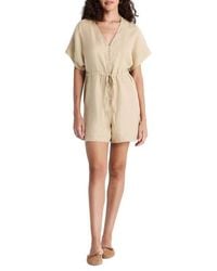 REISTOR - V Neck Drawstring Romper - Lyst