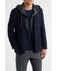 Jack Victor - Wolsey Rib Knit Wool Sport Coat With Removable Hooded Bib - Lyst